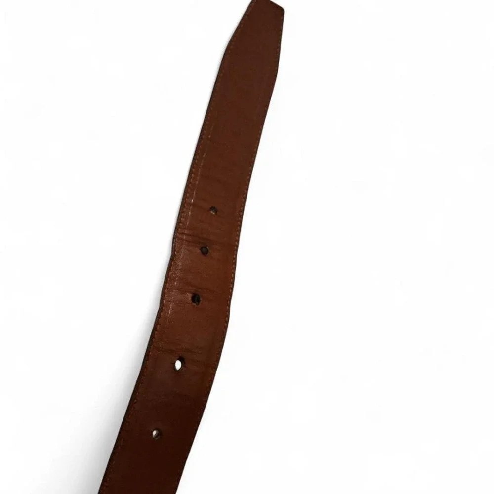 Zelli Alligator Leather Belt Men 38 Dark Brown Good Handcrafted Italy USA Exotic